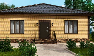 Проекты одноэтажных домов из кирпича | Строй-Элс - Элиста от 3649 рублей