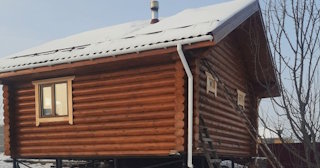 Баня из оцилиндрованного бревна под ключ в Элисте - от 135525 рублей